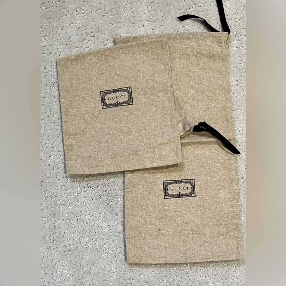 Gucci linen shoe bags,  17”x8”